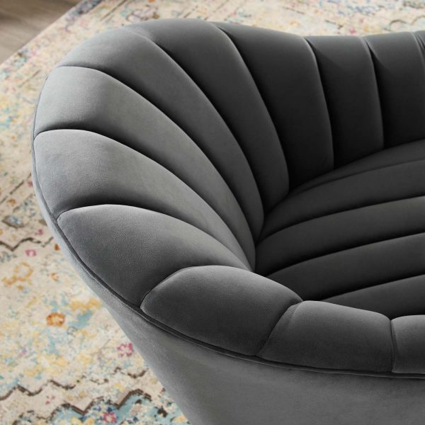Modway Buoyant Vertical Channel Tufted Accent Lounge Performance Velvet Swivel Chair - EEI-3459 Fashion - Image 5
